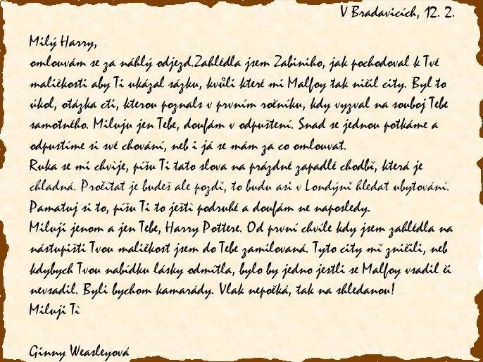Dopis od Ginny